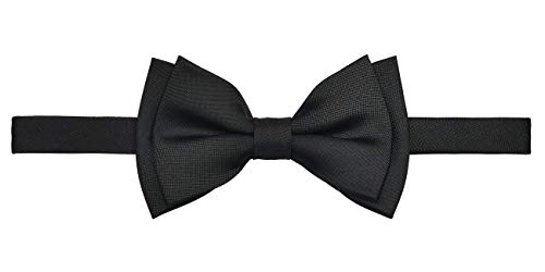 Retreez Solid Matte Color Woven Microfiber Pre-tied Boy's Bow Tie