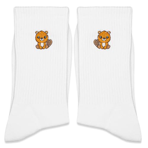 ZYQFN Squirrel Embroidered Socks for Squirrel Lovers Gifts for Christmas Birthday.(129)