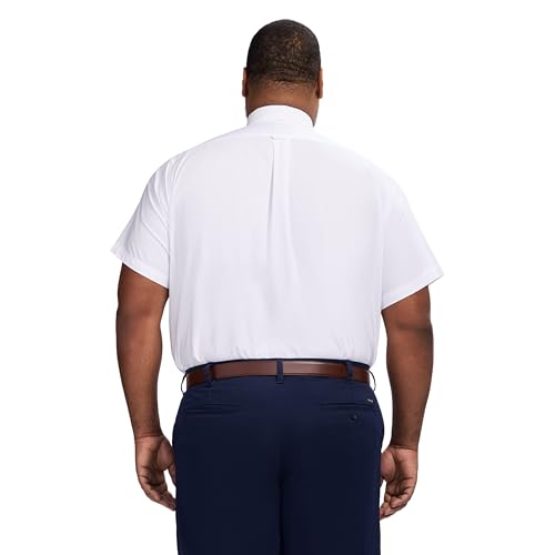 IZOD Men's Big and Tall Dress Shirt Oxford Short Sleeve All Over Stretch Button Down Collar2