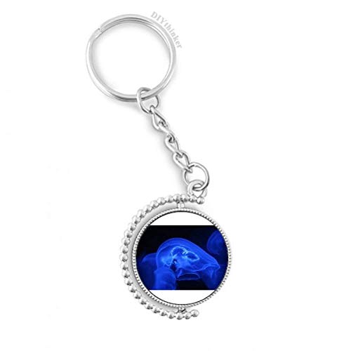 Porte-clé jellyfish rotatif anti-nœud avec anneau solide multicolore marine