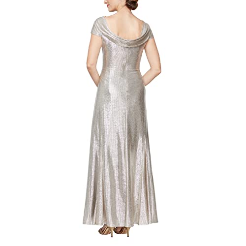Image of Alex Evenings Women's Long Cowl Neckline Mother of The Bride Dress, Formal Event Gown (Petite and Regular Sizes)