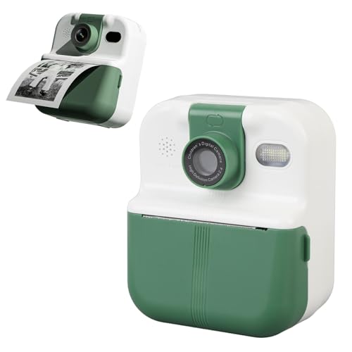 Cámara de Impresión Instantánea, Cámaras Digitales Fotográficas de Impresión Instantánea HD de 48 MP, Cámara Instantánea Selfie con Pantalla IPS de 2,4 Pulgadas con Lente (Verde