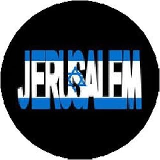 JERUSALEM ~ Israel Israeli Flag Pinback Button 1.25
