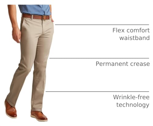 Image of Dockers Mens Straight Fit Signature Lux Cotton Stretch Khaki Pant - Creased
