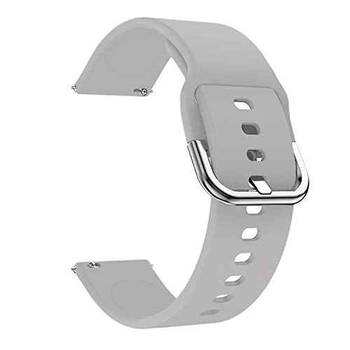Lwsengme Watch Bands-Width 20mm,22mm-Quick Release & Choose Color-Soft Silicone Replacement Watch Straps(#13 Gray, 20mm(Watch Lug Width is 20mm))