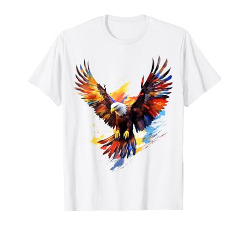 Águila Pintura Arte Abstracto Animal Colorido Gráfico Camiseta
