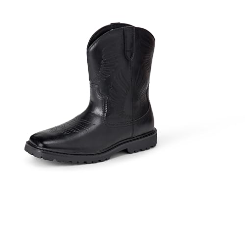 Amazon Essentials Botas vaqueras occidentales de punta cuadrada, color negro, talla 42