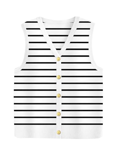 Image of Zeagoo Womens Sweater Vest V Neck Button Down Shirts Trendy Knit Sleeveless Cardigan Top Shirt S-XXL