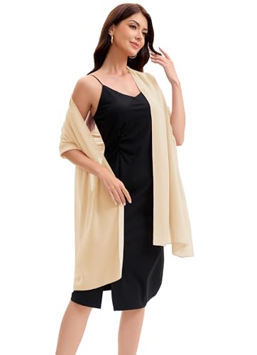 Baoqiya Women's Shawls and Wraps for Evening Dress Chiffon Shawl Soft Elegant Silky Pashmina Wedding Bridal Scarf