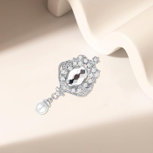 Image of Rhinestone Brooch Pins for Women, Vintage Crystal Enamel Brooches, American Flag Pin Patriotic Lapel Pins Gift for Suit Clothes Bag Accessories