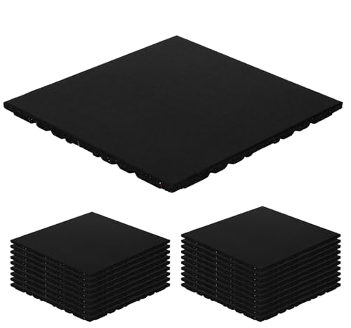 KaRaDaStyle ゴムマット ジムマット 20mm 防音 防振 床 ホームジム 筋トレ マット ダンベルマット トレーニングマット ジム フロアマット 衝撃吸収 ラバーマット gym mat 50角 (20枚セット/ブラック)