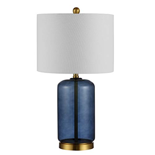 SAFAVIEH Lighting Collection – Novah Modern Blue Glass 26-Inch Table Lamp, LED Bulb Included, Bedroom Living Room Home Office Nightstand Desk (TBL4283B) - Image 5