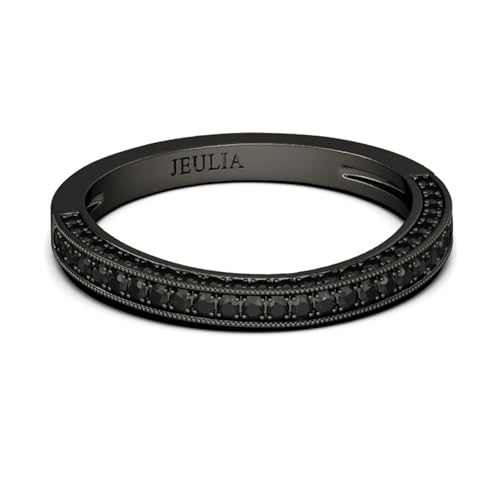 Bague classique noire en argent 925 pour femmes et hommes