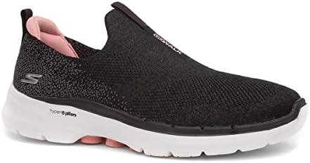 Skechers womens Go Walk 6 - Glimmering Sneaker, Black/Pink, 8 US | Image 7