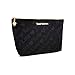 Juicy Couture Black Makeup Bag Cosmetics Organizer Travel Essentials Zip Top Wedge Velour Heart Love