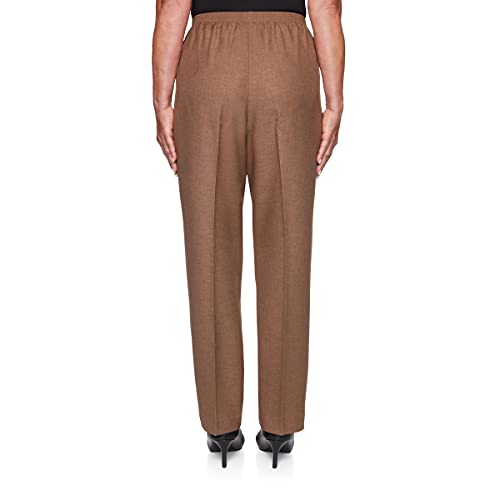 Alfred Dunner womens Plus-sizeclassic Signature Fit Textured Trousers With All-around Elastic Waistband Casual Pants, Taupe, 22 Plus2