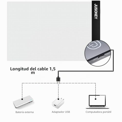Miniatura 5 de Jusoney Mesa De Luz, Mesa Luz, Kit De 41 Piezas De Pintura Con Diamantes 5d Con Caja De Mesa Luz De Brillo Regulable, Accesorios De Pintura De Diamantes Con Tabla De Luz, Mesa De Luz Niños