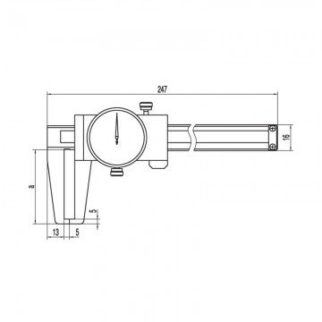 Calibrador de ranura exterior con mesa de medición 0-200mm miniatura 3