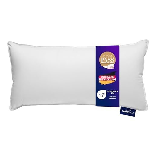 sleepling 194626 Federkissen Daunenkissen | Kopfkissen aus neuen weißen Daunen (15%) und Federn (85%) | Made in EU | Downpass | Ökotex 100 | 100% Baumwolle | mittelfest bis fest | 40 x 80 cm, weiß 3 Traumnacht Komfort reines Daunenkissen mit daunendichtem Bezug aus 100% Baumwolle, Öko-Tex zertifiziert 40 x 80 cm, entwickelt in Deutschland