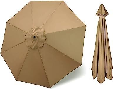 Miniatura 10 de Fundas de repuesto para paraguas (9 pies10 pies6 varillas8 varillas), toldos de repuesto para paraguas de tela, resistentes al aguaUV30+, para