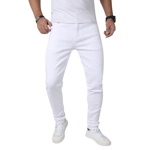 JUNBAOSS Men's Skinny Stretch Jeans Slim Ripped Jeans for Men, Distressed Tapered Leg Fashion Comfort Flex Waist Denim Pants