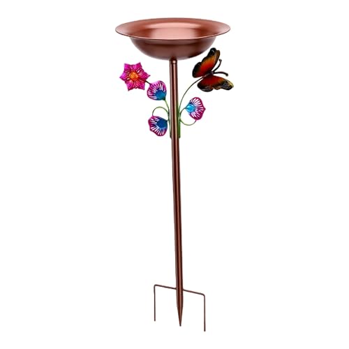 Tnfeeon Comedero para Pájaros con Cuenco Extraíble para Exteriores, Jardín, Patio, Decoración de Césped, Base de Tres Puntas Mejorada para Exteriores, 29.53 X 9.84 Pulgadas, Decoración de Césped