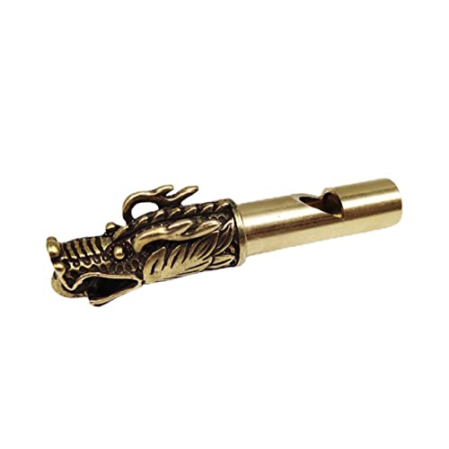 FUNOMOCYA Dragon Head Brass Whistle for Hiking Camping Training Loud Survival Whistle Keychain Craftsmanship Sound Present for Outdoor Enthusiasts