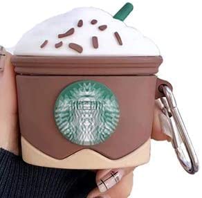 Image of Techmount Compatible with Airpods Pro GEN-2 (2022) Case Cover Silicone Cartoon Character 3D Cover Wtih 360 Protection Airpods Pro 2 Cover Case (NOT for Any Other AIRPODS) (Starbucks Brown)