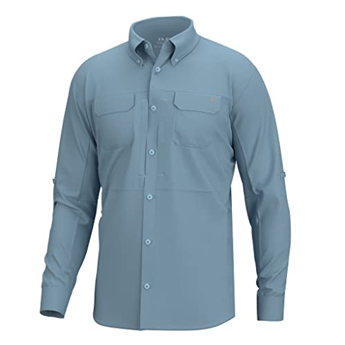 HUK Men's A1a Woven, Performance Long Sleeve Button