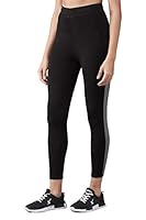 BLINKIN Stretchable Gym Tights & Leggings for Women Workout, High Waist, Tummy Control & Squat Proof Active Wear Yoga Pants (9150_Color_Black with Grey Stripes,Size_M)