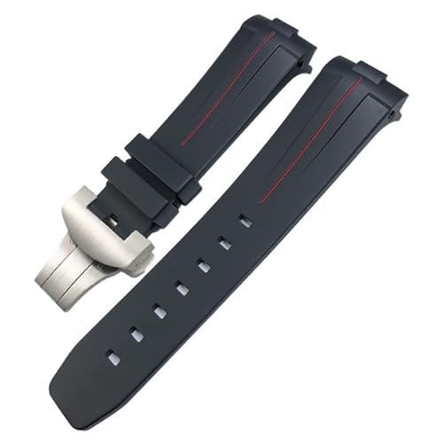 Bracelet en silicone souple 24mm pour Panerai PAM00441 avec boucle papillon