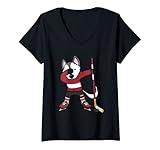 Photo Gallery donna dabbing husky lettonia hockey su ghiaccio fan jersey sport invernali maglietta con collo a v Photo Gallery donna dabbing husky lettonia hockey su ghiaccio fan jersey sport invernali maglietta con collo a v