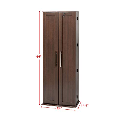 Espresso Grande Locking Media Storage with Shaker Doors Best