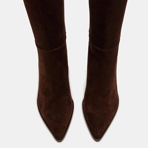 Black Kitten Heel Knee High Boots for Women Pointed Toe Tall Boots Slouch Dressy Stiletto Long Fall Boots4