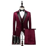 ZUIAI Men Thin 3 Piece Set Formal Tight Taxedo Ball Set/Male Groom Wedding Jacket Dress Jacket Coat Pant Vest(XL for 65 to 70 kg)