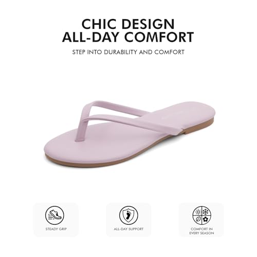 Image of Shoe Land Thong Flip Flops for Women, Memory Foam Flat Sandals, Lightweight Summer Slides, Non Slip Comfort Sandals for Beach, Travel and Everyday Wear