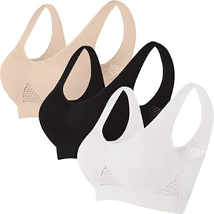 3 Packs Breathable Liftup Air Bra for Women Comfort Cool Sports Bras for Sagging Breasts Wireless Push Up Bralettes