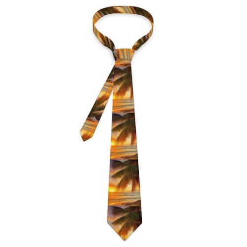 Corbata Hombre Tropical Playa Atardecer con Pañuelo