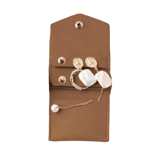 コンパクトなマイクロファイバーレザージュエリーバッグスタイリッシュな収納バッグ女性のアクセサリーとギフト用ダストプルーフポーチのためのポーチ