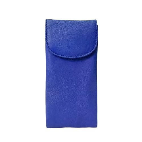 Image of ili New York Double Flap Leather Eyeglass Case, Soft 2-in-1 Dual Glasses Pouch for Sunglasses and Reading Glasses