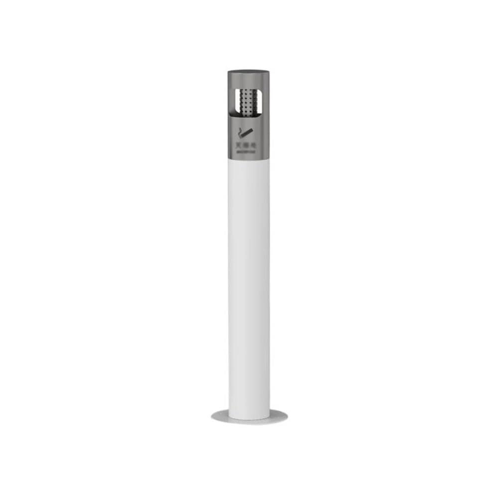 OWOHYG Ashtray Trash Can Vertical Hotel Corridor Stainless Steel Ash Pillar, Smoking Area Cigarette Butt Collection Column.White