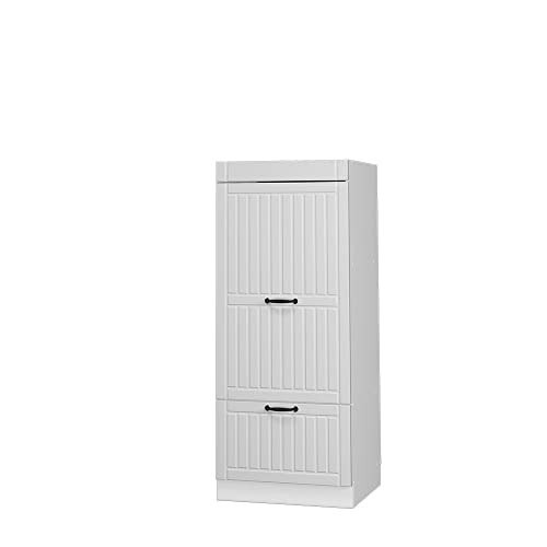Vicco Mikrowellenschrank Fame-Line, Weiß Landhaus, 60 cm, zur Kombination mit weiteren Modulen der Fame-Line Serie