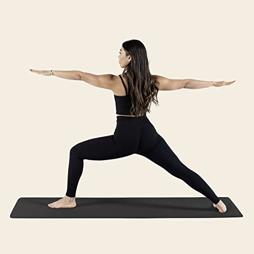 Retrospec Zuma Yoga Mat For Men & Women - Outdoor & Indoor Non Slip Exercise Mat For Hot Yoga, Pilates, Stretching, Floor & Fitness Workouts - Black #TOP3