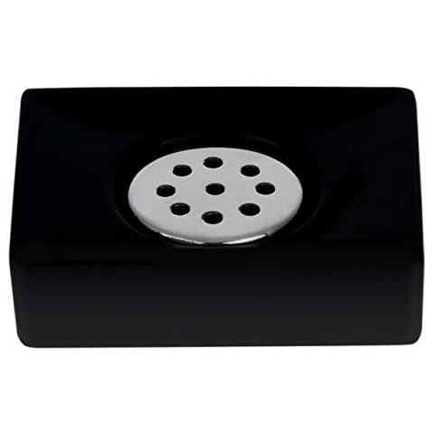 Spirella Seifenschale dekorative Badausstattung Seifenablage Quadro Maße: 11 x 8 x 3,5 cm - Schwarz matt Cover