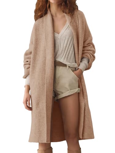 Image of Saodimallsu Womens Long Cardigan Sweaters Chunky Open Front Oversized Slouchy Knit Fall Trendy Coatigan Jackets