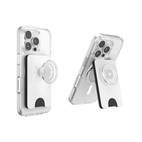 Image of PopSockets Kick-Out Wallet for MagSafe, Adjustable Kickstand, Magnetic Stand - White