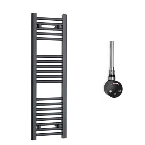 Radiador Toallero Eléctrico Negro 30x100 cm con Termostato 150W