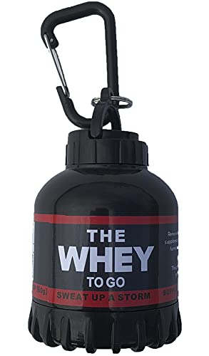 Portable Protein Powder and Supplement Powder Container Storage to go for Gym and Travel - Supplement and Protein Powder Funnel with durable Key-chain, BPA Free; Workout Now!