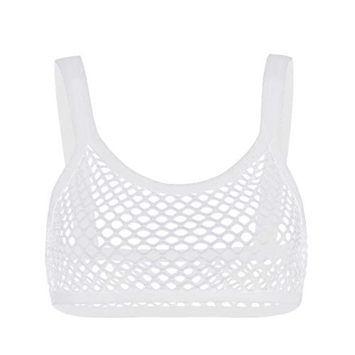 Women's Fashion Fishnet T-Shirt Blouse See Through Crop Tops Transparent Vest