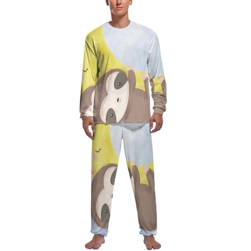 Pyjama homme manche longue et pantalon Aquarelle Paresseuse pour la nuit